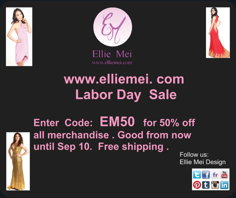 Ellie Mei . www.elliemei.com  Labor Day Sale -- 50% off