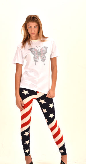 Unisex Sparkle Butterfly T-Shirt . Sequins Butterfly Top ITEM NO: EM180019B