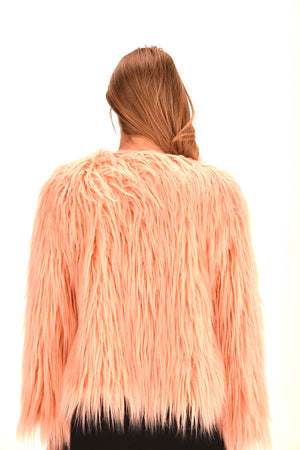 hot pink faux fur coat pink fur coat pink fluffy jacket pink fur coat cheap luxury faux fur jacket luxury faux fur coat for sale  christmas sale coat  fashionista coat  peach pink faux fur coat 