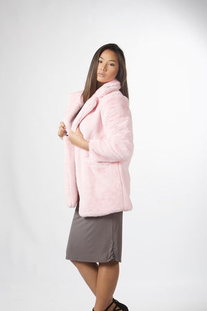 Black Faux Fur Jacket Rabbit Fur  Winter Jacket Silky Smooth Jacket Softness Faux Fur Jacket  #EMW190015