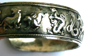 Zodiac 12-Animals Etched Cuff Bracelet EMBL