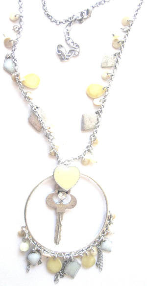 Women's Key Stone  Pendant Necklace  . Classic Chain  Necklace EM- N12