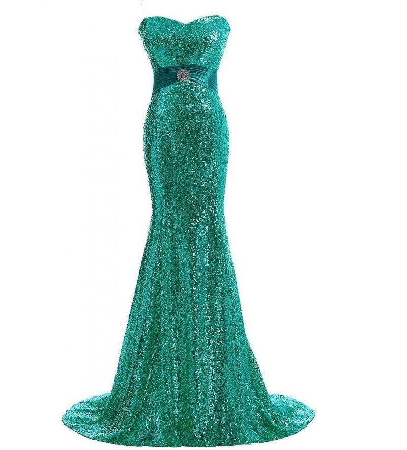 green mermaid dress sparkle evening gown red carpet dress Oscar dress run way gown mermaid dress sweetheart neckline dress strapless gown green sparkle prom strapless sparkle green adjustable dress  prom