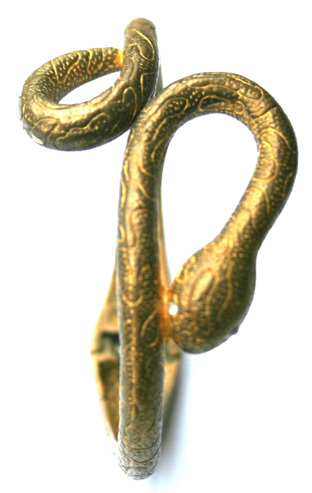 Women's Brass Snake Cleopatra Serpent Bangle Bracelet EM-BBL