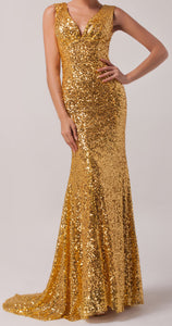 Gold mermaid dress gold sparkle dress mermaid long dress pageant  dress runway dress NYFW MLFW PFW LAFW SFFW JPFW