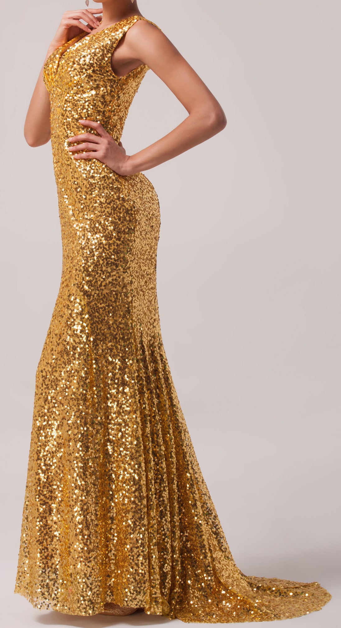 Gold mermaid dress gold sparkle dress mermaid long dress pageant  dress runway dress NYFW MLFW PFW LAFW SFFW JPFW